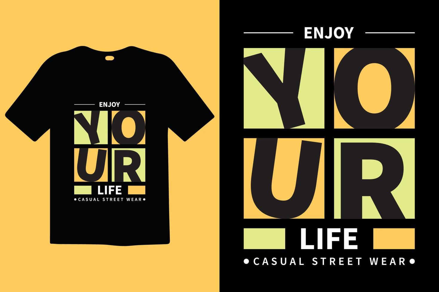 Enjoy Your Life premium vector and typography lettering quotes. T-shirt design. Inspirational and motivational words Ready to print. Apparel design typography, vector illustration.