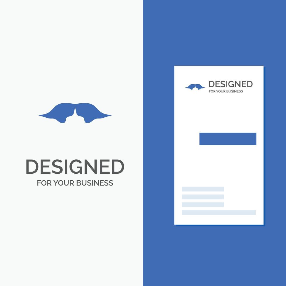 Business Logo for moustache. Hipster. movember. male. men. Vertical Blue Business .Visiting Card template. vector