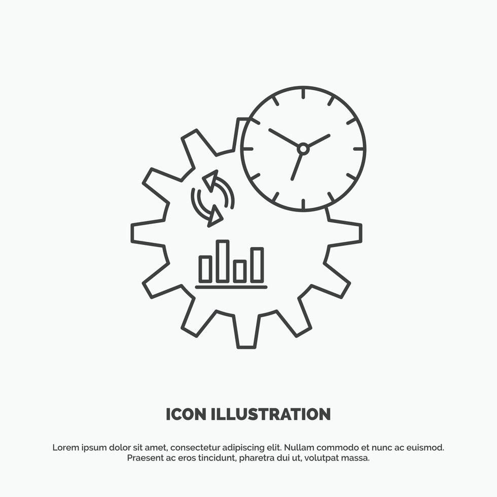 Business. engineering. management. process Icon. Line vector gray symbol for UI and UX. website or mobile application