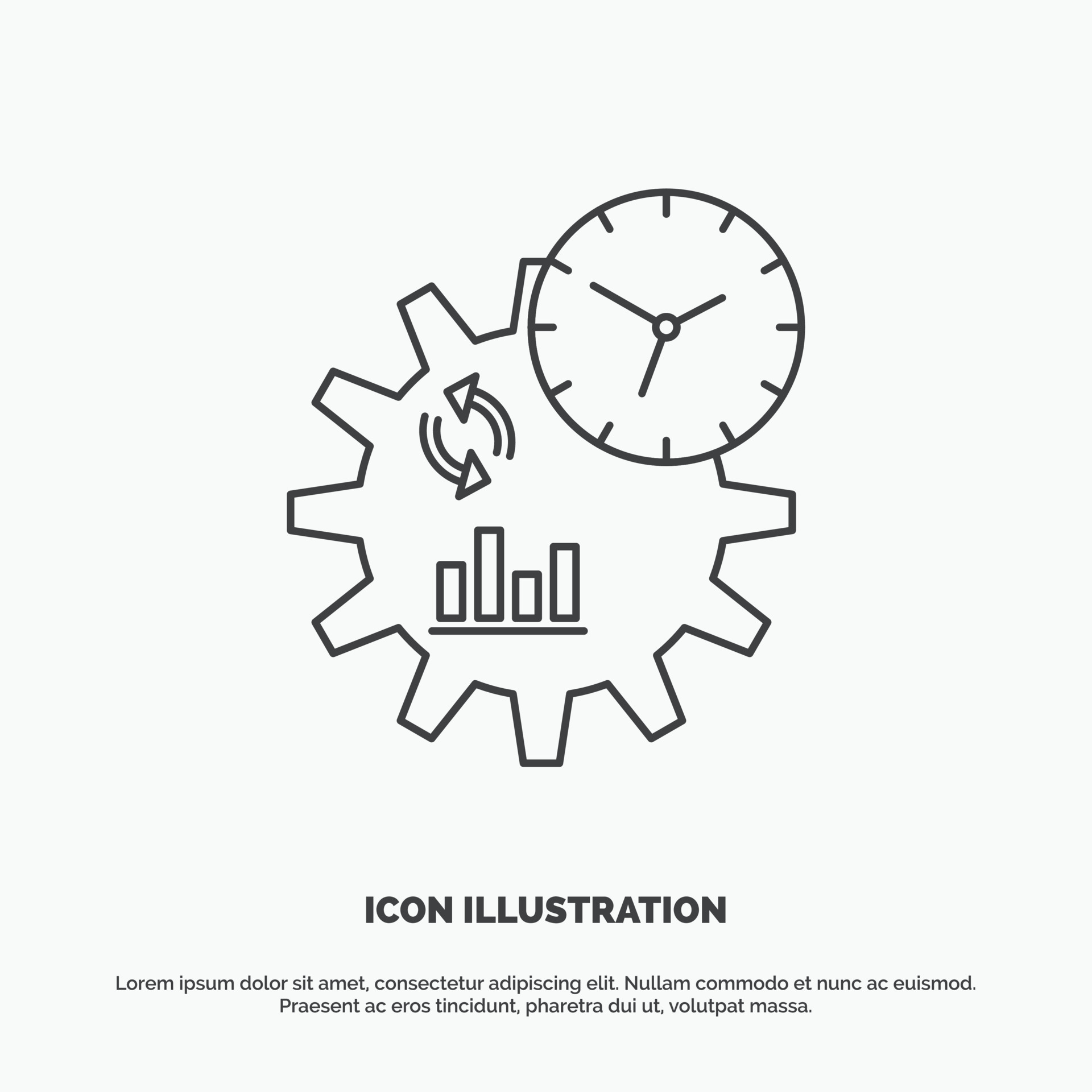 Business. engineering. management. process Icon. Line vector gray ...