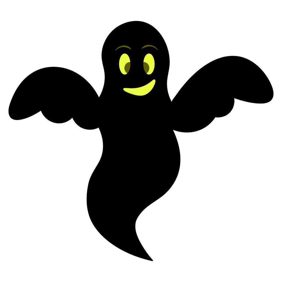 Ghost. Silhouette. Grinning facial expression. Bringing. Halloween symbol. Nice grimace. Spirit. vector