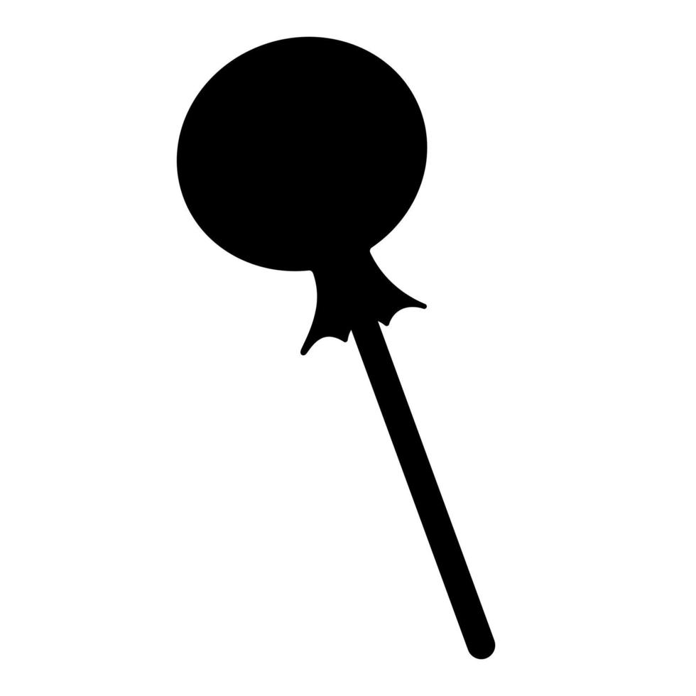 Caramel on a stick. Delicious lollipop in a wrapper. Silhouette. Candy. Vector illustration. Isolated white background. Halloween. Trick or treat. Festive print.