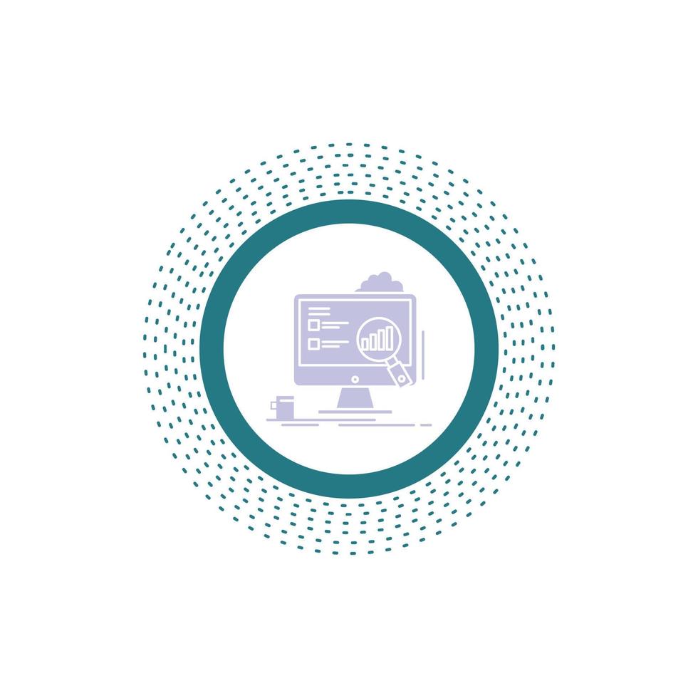 analytics, board, presentation, laptop, statistics Glyph Icon. Vector isolated illustration