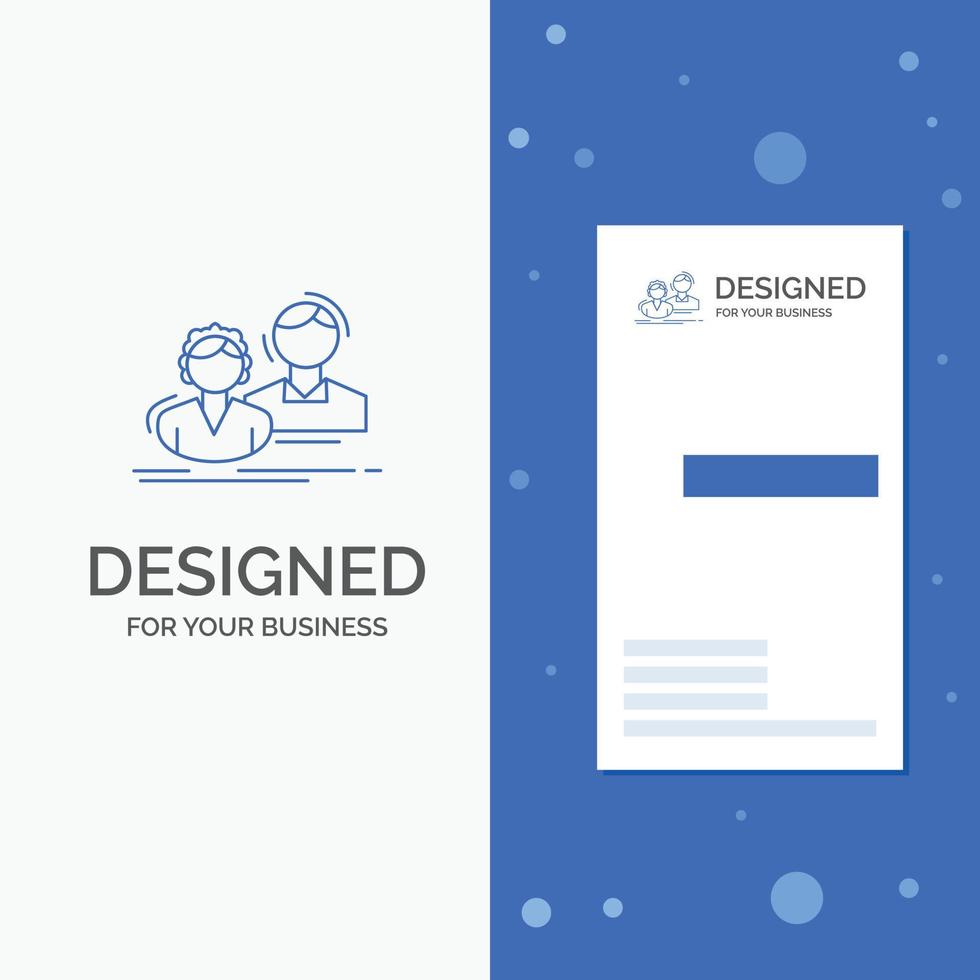 Business Logo for student. employee. group. couple. team. Vertical Blue Business .Visiting Card template vector