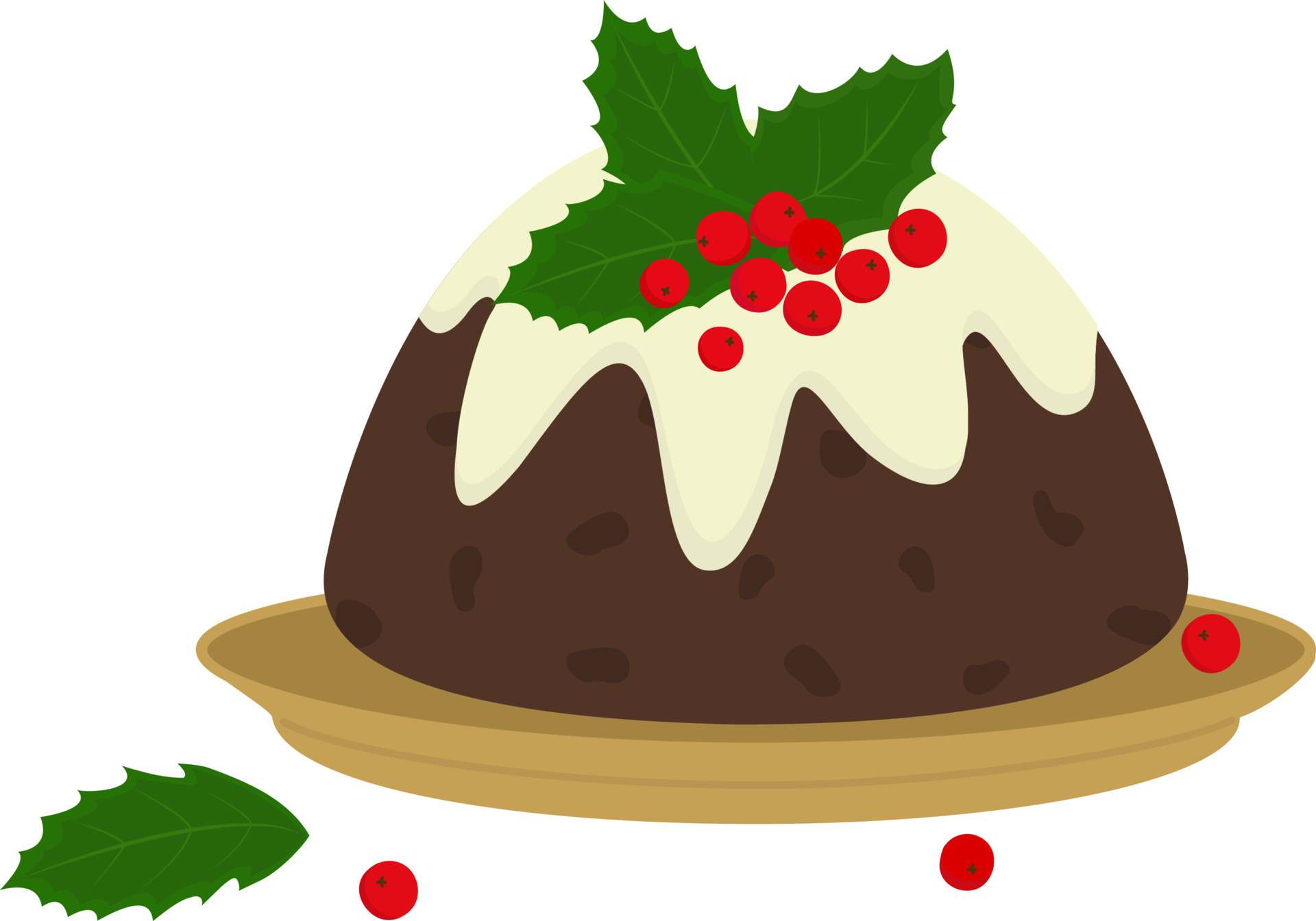 Vector illustration of Christmas pudding. Festive traditional cake.  Colorful cartoon-style illustration for cafe, bakery, restaurant menu or  logo and label. 12818795 Vector Art at Vecteezy