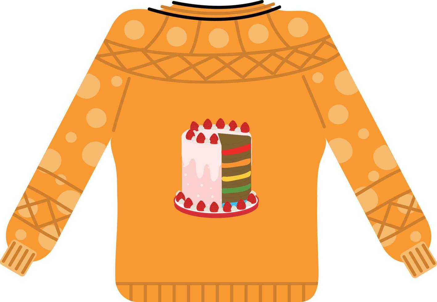 Christmas sweater. Garlands, flags, labels, bubbles, ribbons and stickers. Collection of Merry Christmas decorative icons. vector