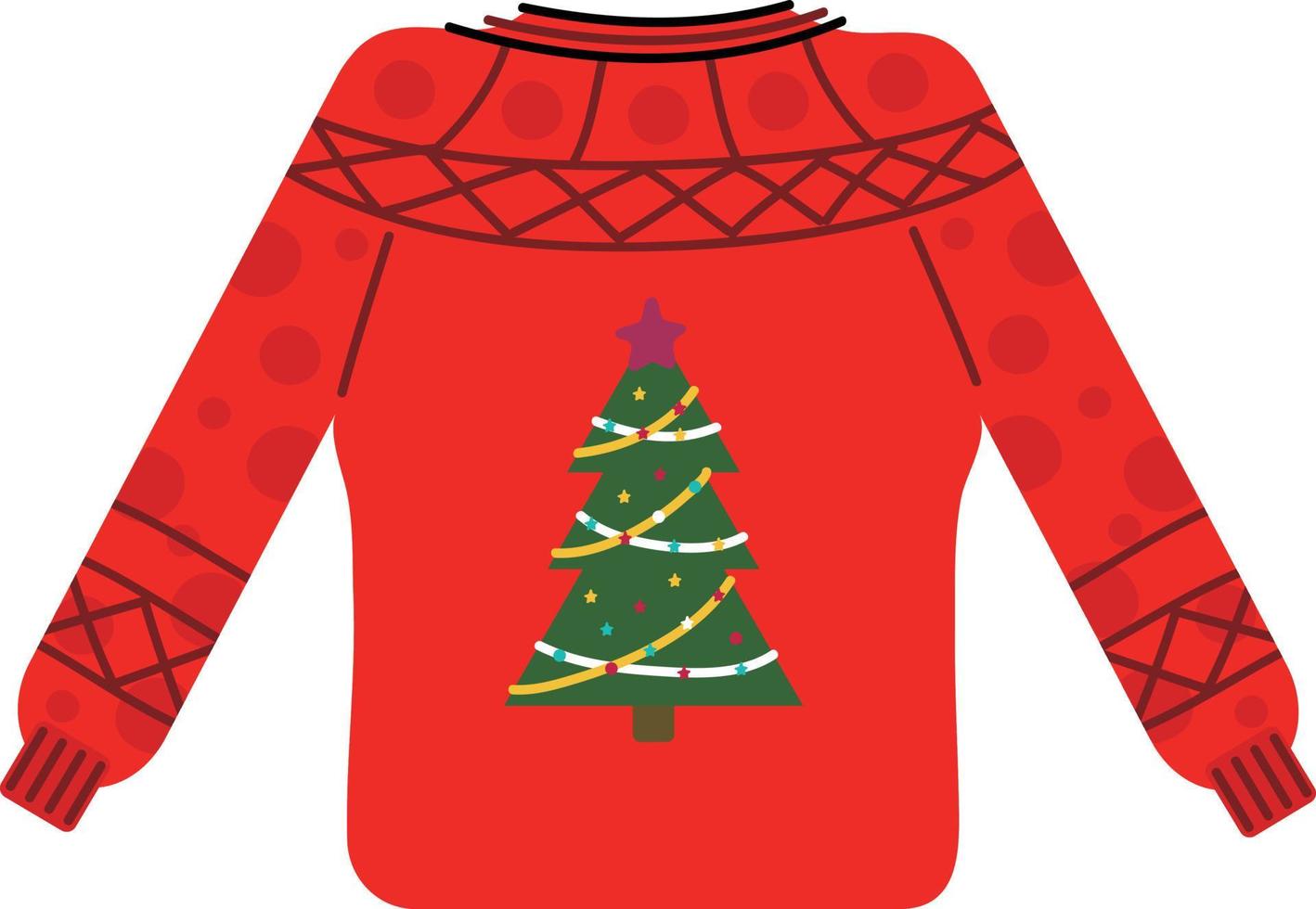 Christmas sweater. Garlands, flags, labels, bubbles, ribbons and stickers. Collection of Merry Christmas decorative icons. vector