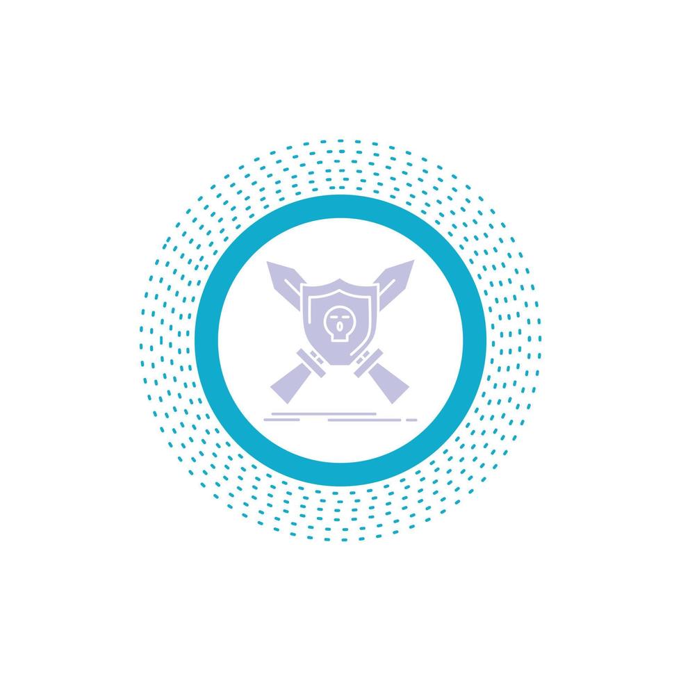 Badge. emblem. game. shield. swords Glyph Icon. Vector isolated illustration