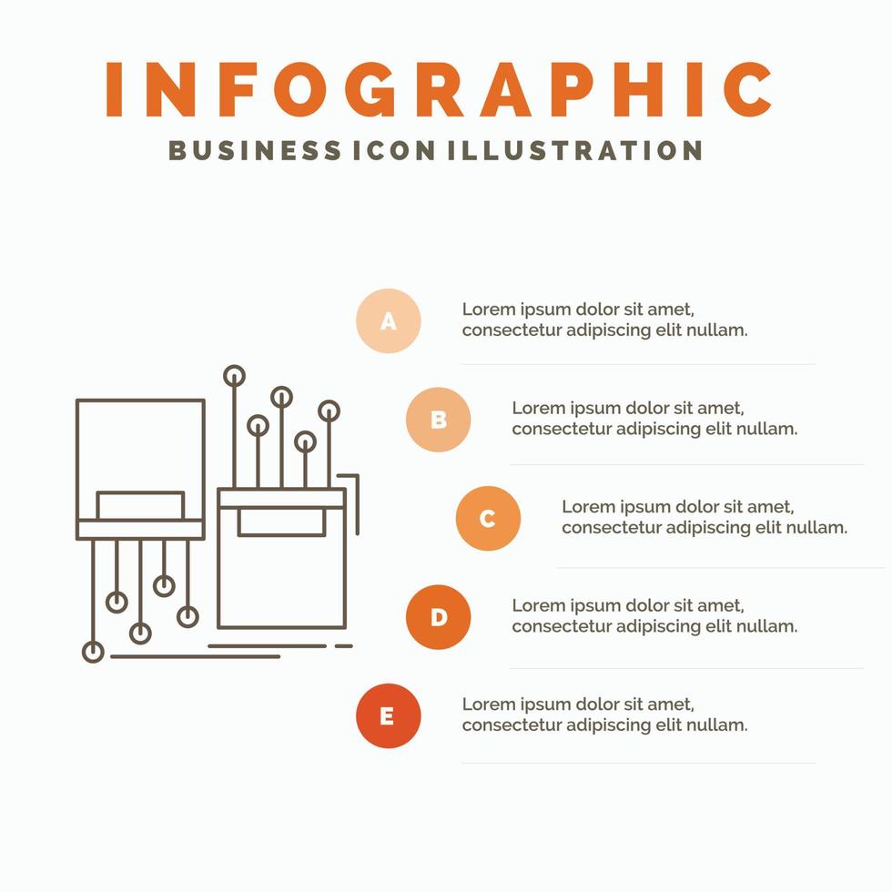 digital, fiber, electronic, lane, cable Infographics Template for Website and Presentation. Line Gray icon with Orange infographic style vector illustration
