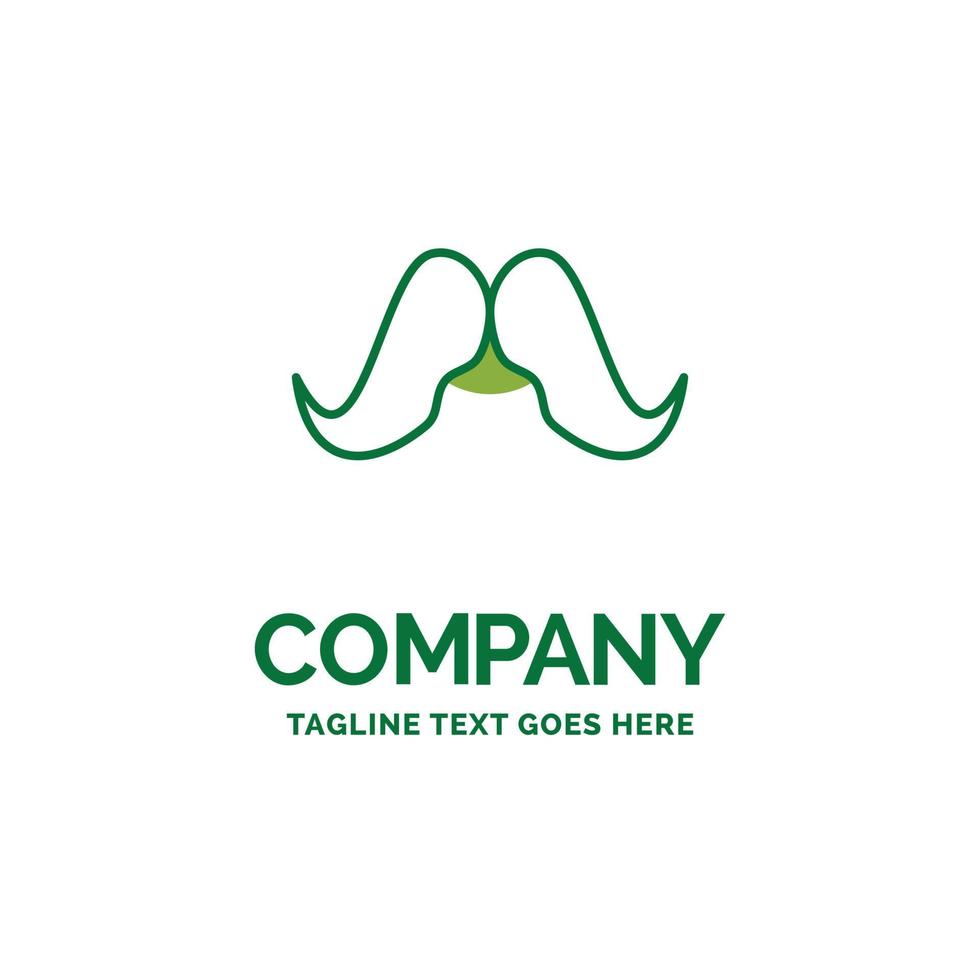 bigote. inconformista. movimiento masculino. plantilla de logotipo de empresa plana de hombres. diseño creativo de marca verde. vector