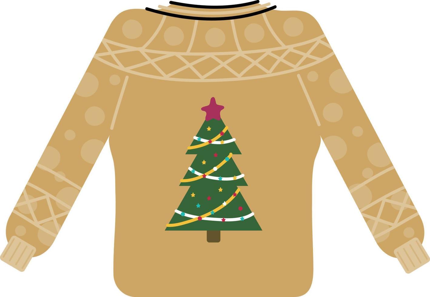 Christmas sweater. Garlands, flags, labels, bubbles, ribbons and stickers. Collection of Merry Christmas decorative icons. vector