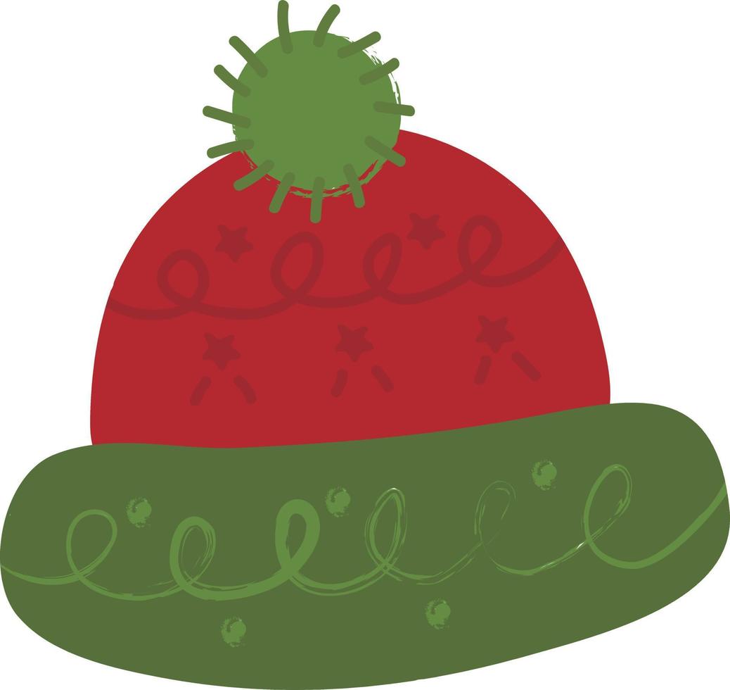 Christmas hat. Garlands, flags, labels, bubbles, ribbons and stickers. Collection of Merry Christmas decorative icons vector