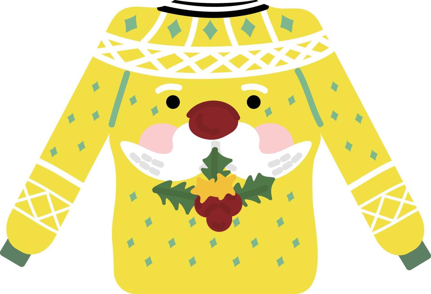 Christmas sweater. Garlands, flags, labels, bubbles, ribbons and stickers. Collection of Merry Christmas decorative icons. vector