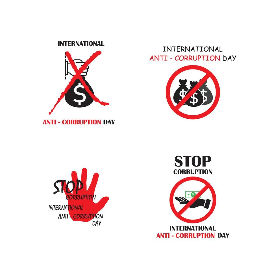 vector illustration of stop corruption