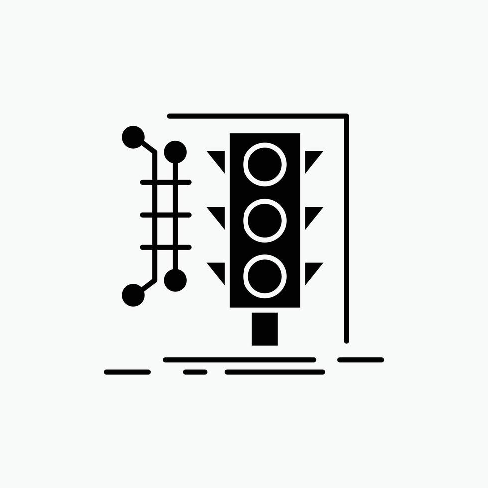 City. management. monitoring. smart. traffic Glyph Icon. Vector isolated illustration