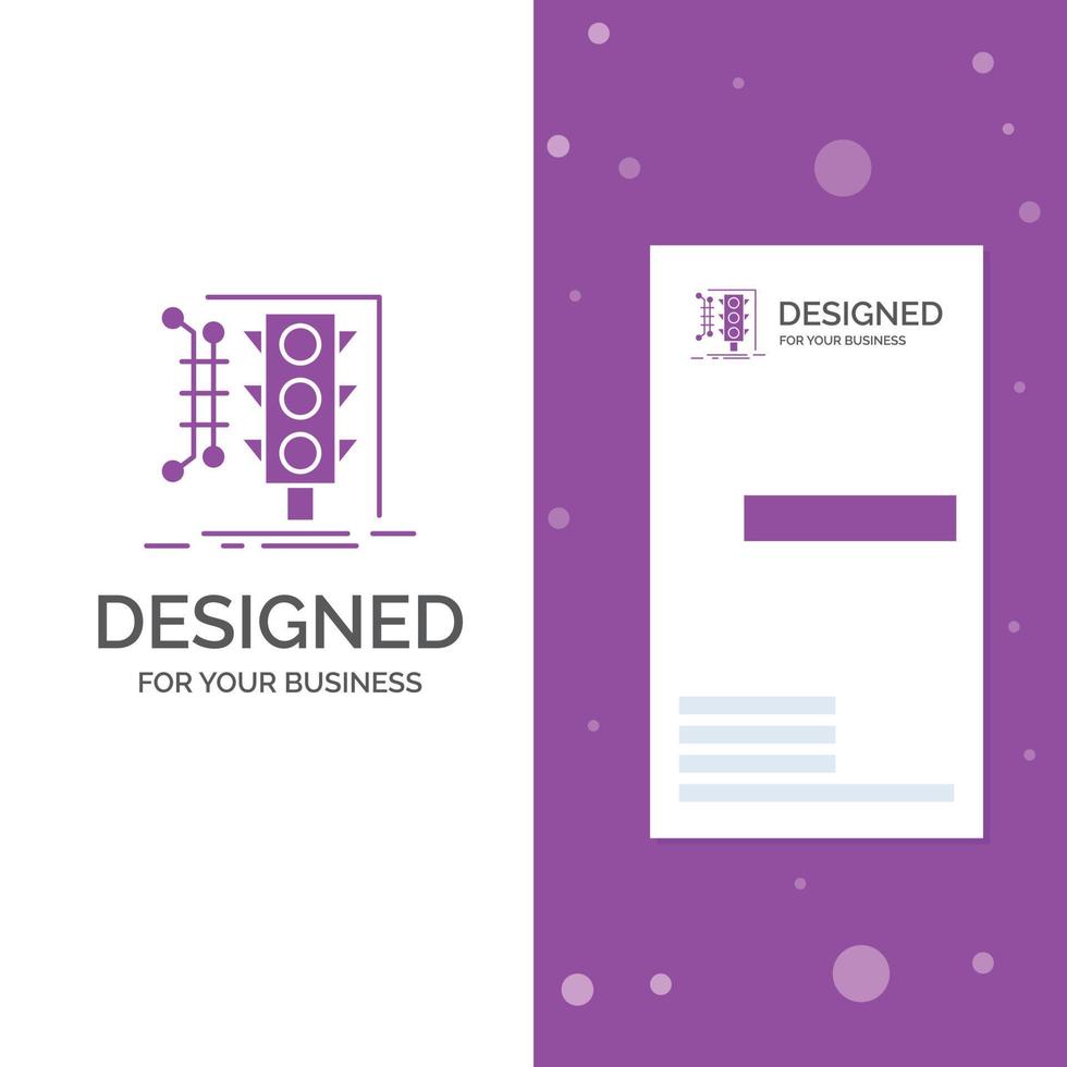Business Logo for City. management. monitoring. smart. traffic. Vertical Purple Business .Visiting Card template. Creative background vector illustration