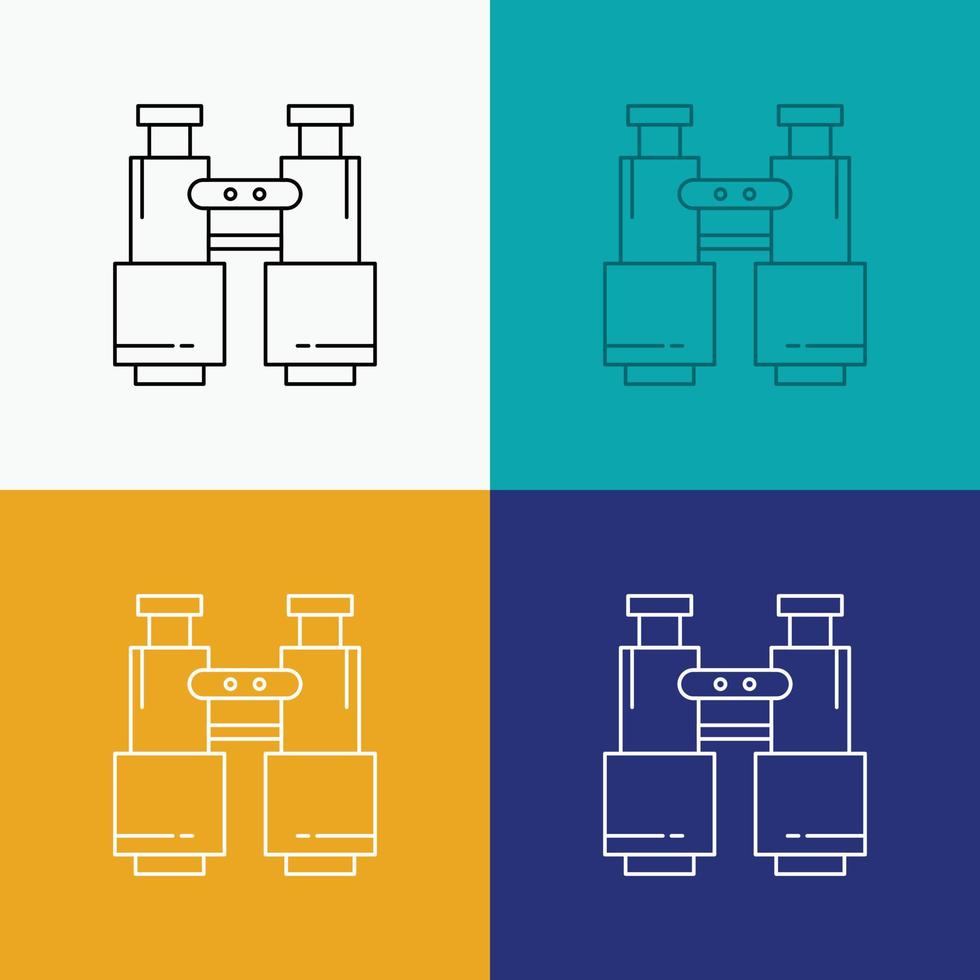 binoculars. find. search. explore. camping Icon Over Various Background. Line style design. designed for web and app. Eps 10 vector illustration