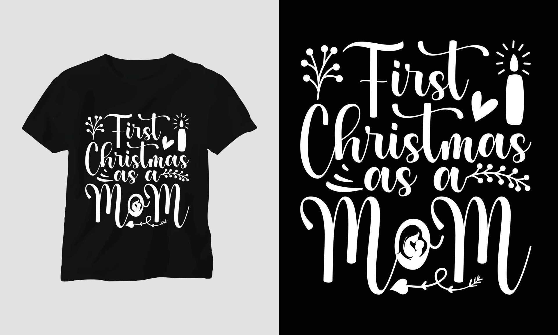 First Christmas as a Mom Christmas Svg Tshirt Design 12819802 Vector