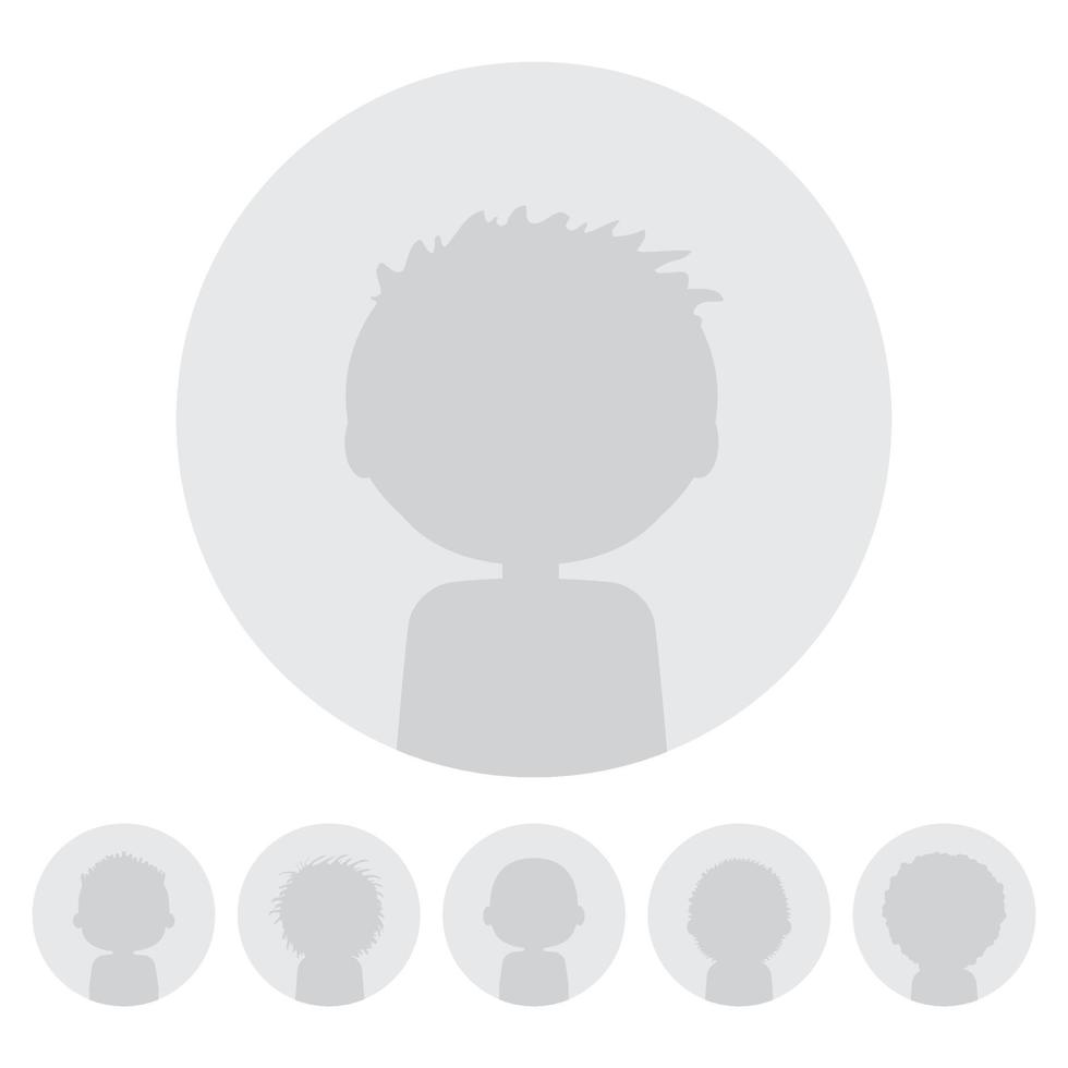 Set of web user avatars. Anonymous person silhouette. Social profile icon. Vector illustration.