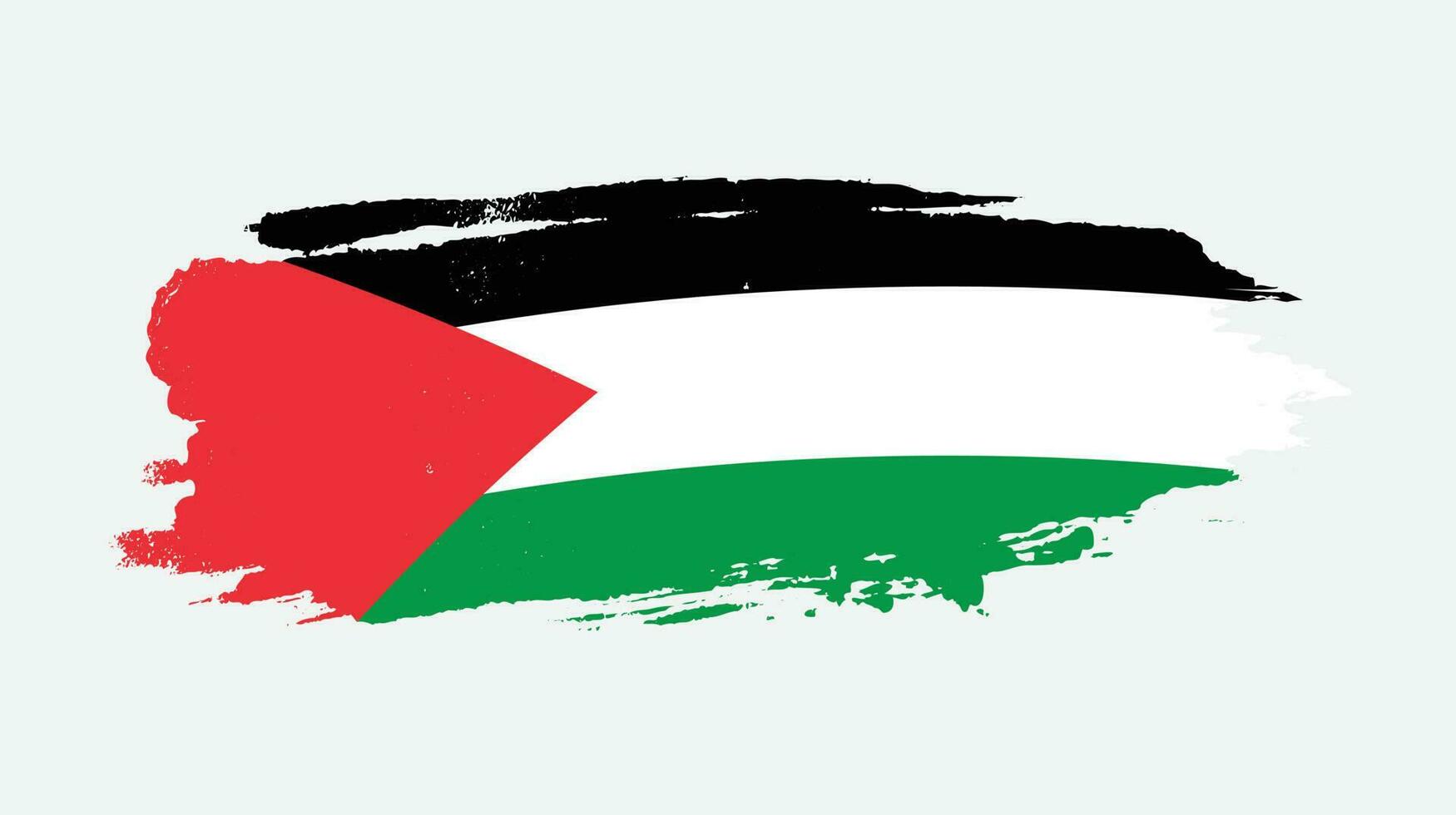 Flat grunge texture abstract Palestine flag vector