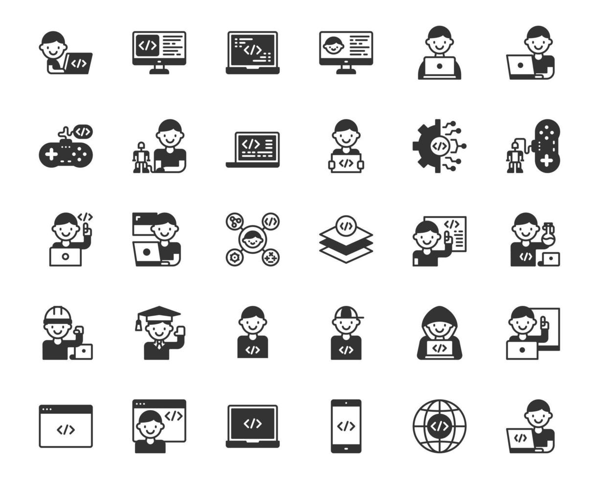 kids coding icon vector, computer,programming, development, student vector