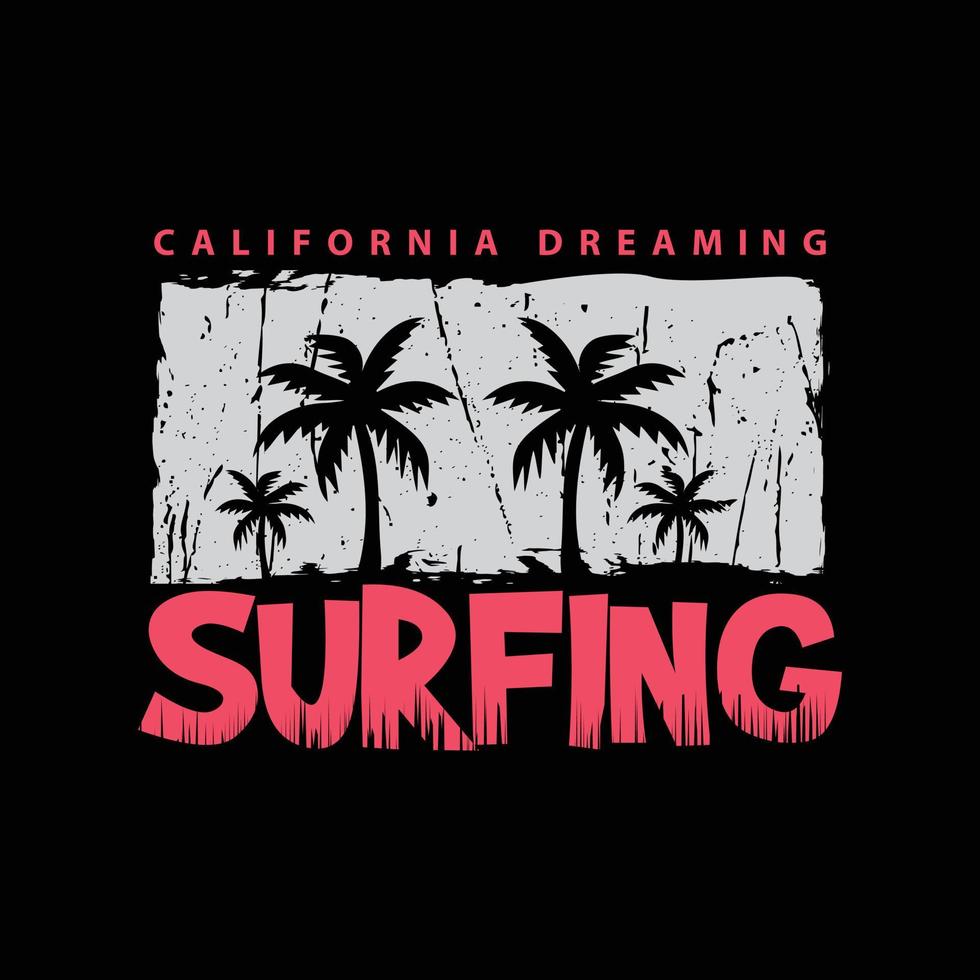 California surfing summer beach illustration typography. perfect for t shirt design vector