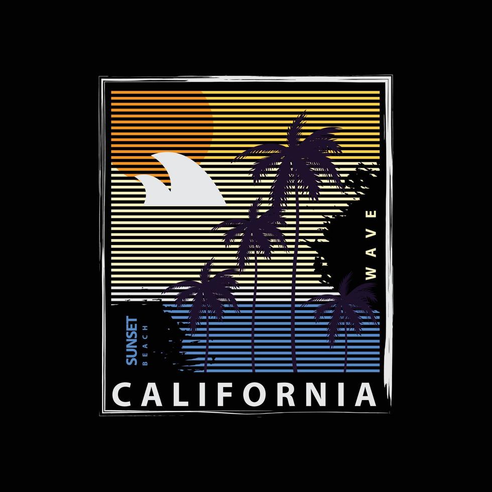 tipografía de ilustración de california. perfecto para el diseño de camisetas vector