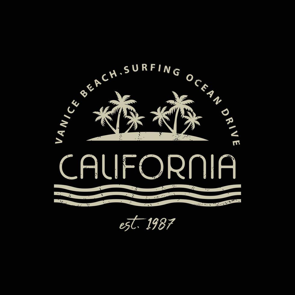 California illustration typography. perfect for t shirt design vector