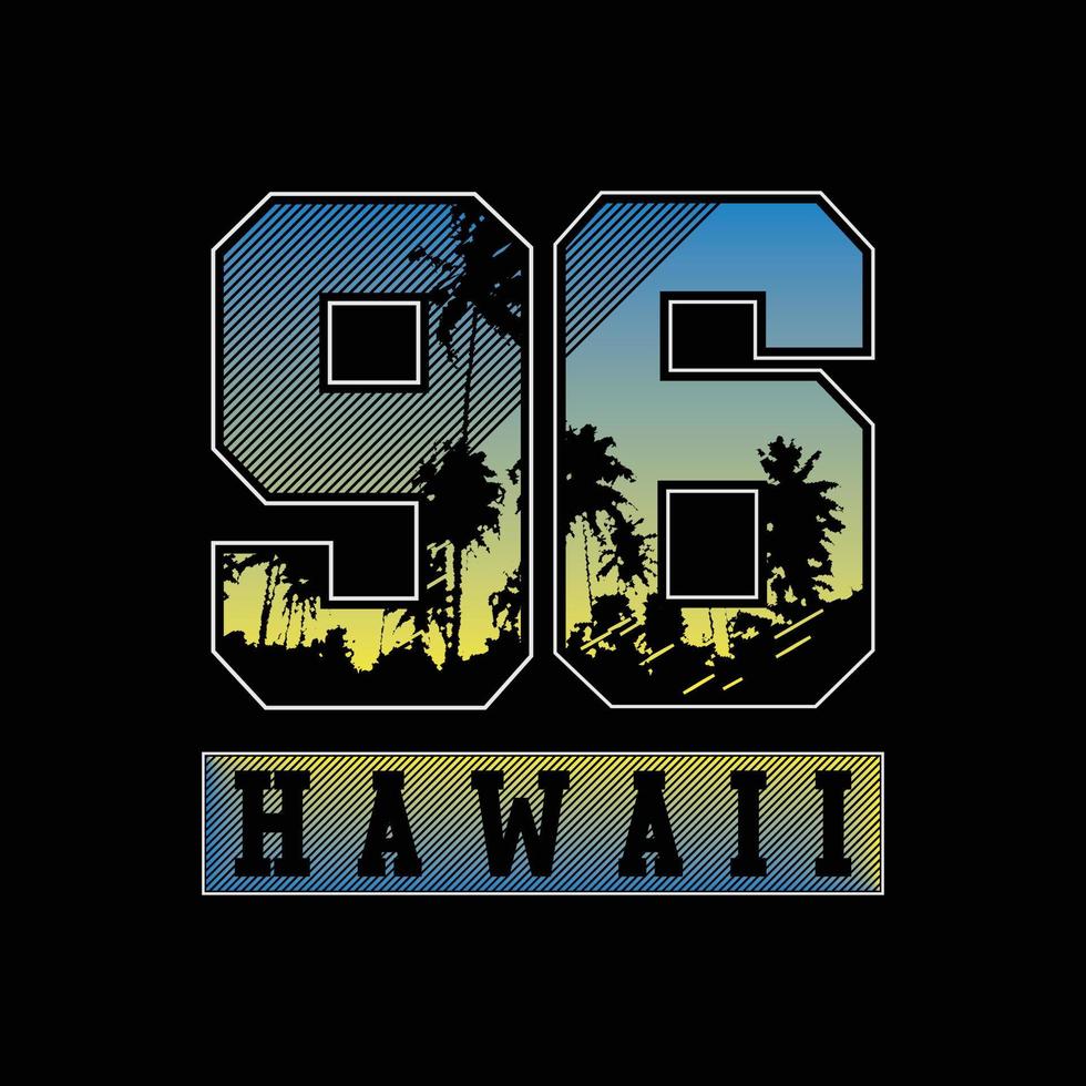 Hawaii illustration typography. perfect for t shirt design vector