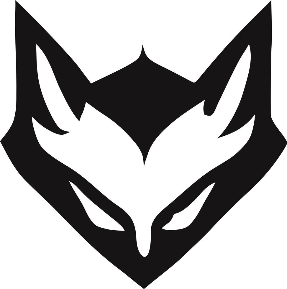 Black and White Fox Head vector