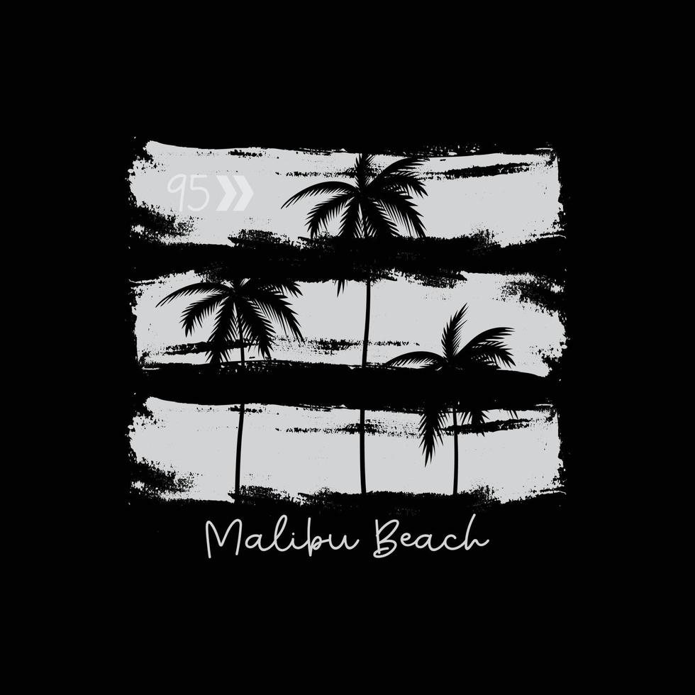 tipografía de ilustración de playa malibu. perfecto para el diseño de camisetas vector