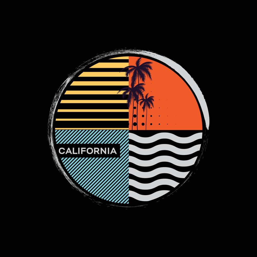 California illustration typography. perfect for t shirt design vector