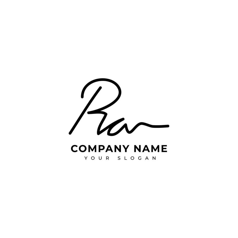Ra Initial signature logo vector design