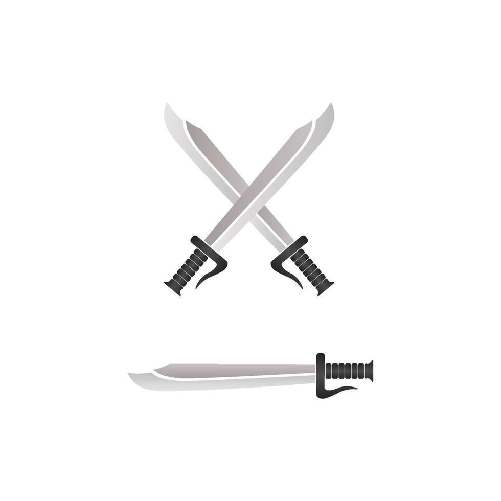 crossed sword illustration vector