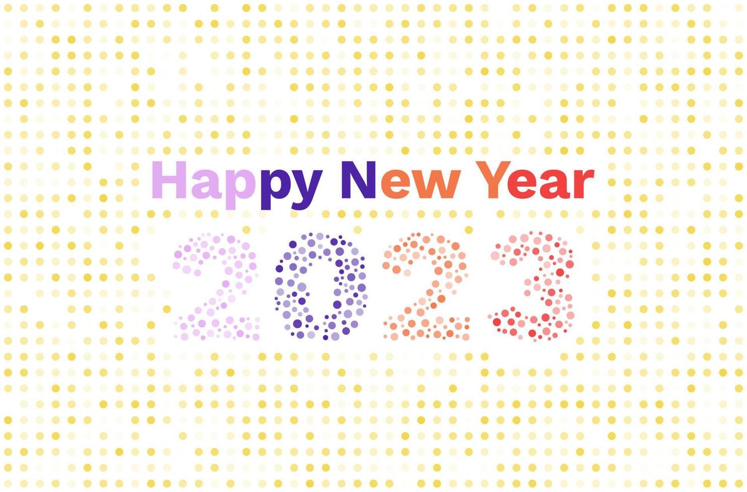 new year 2023 funny dot illustration on white background happy new year greetings vector