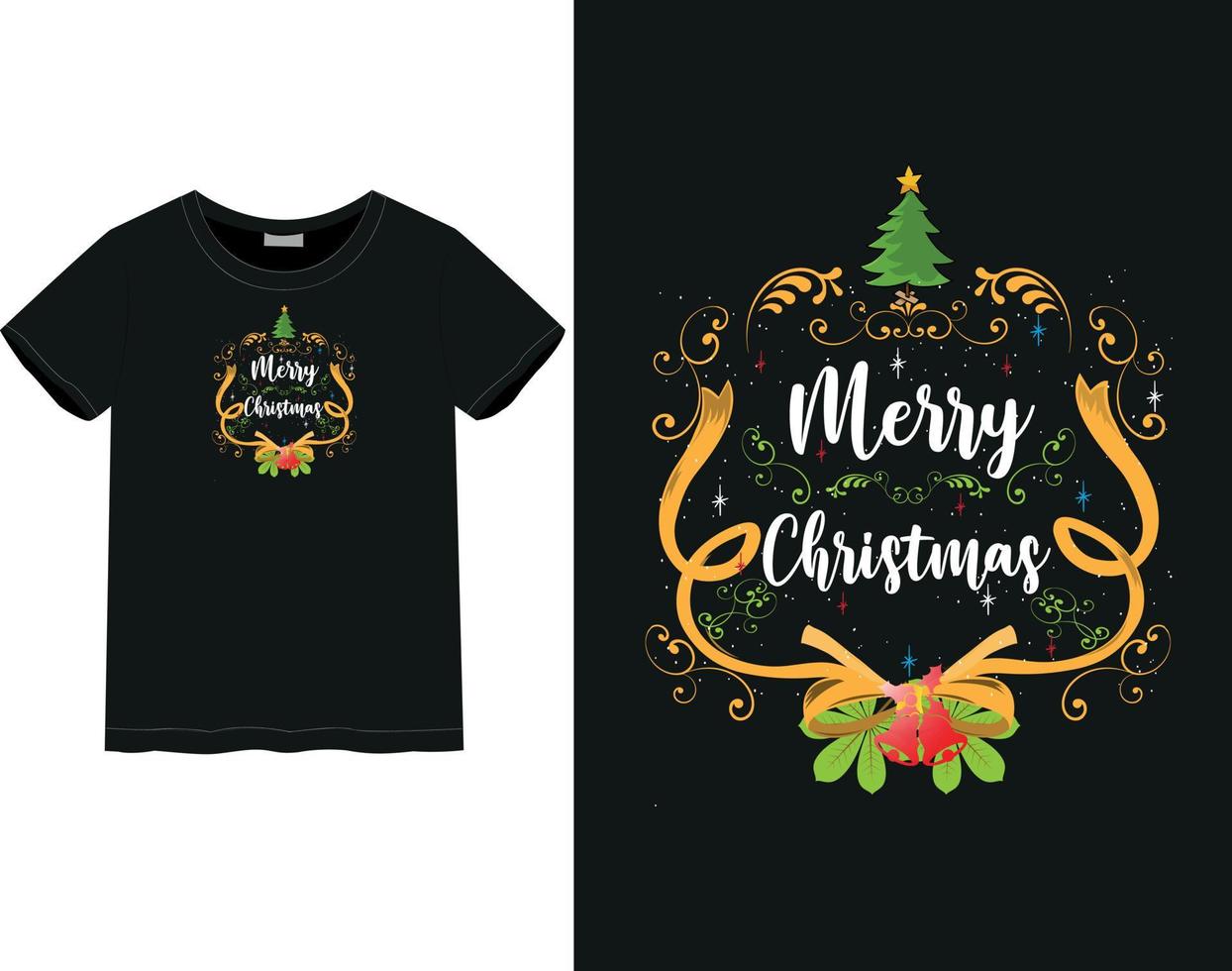 camiseta feliz navidad vector