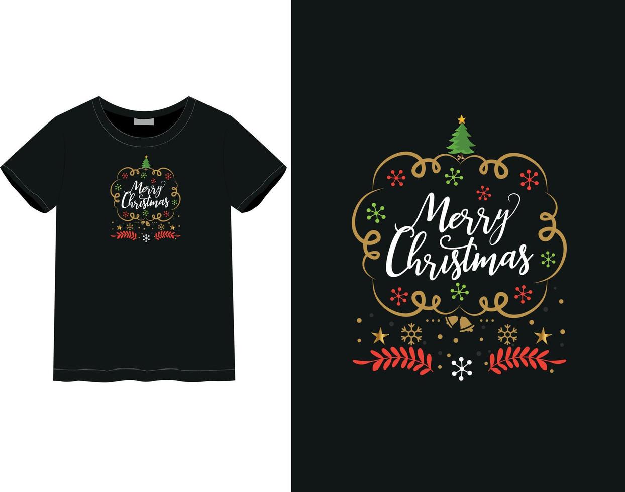 camiseta feliz navidad vector