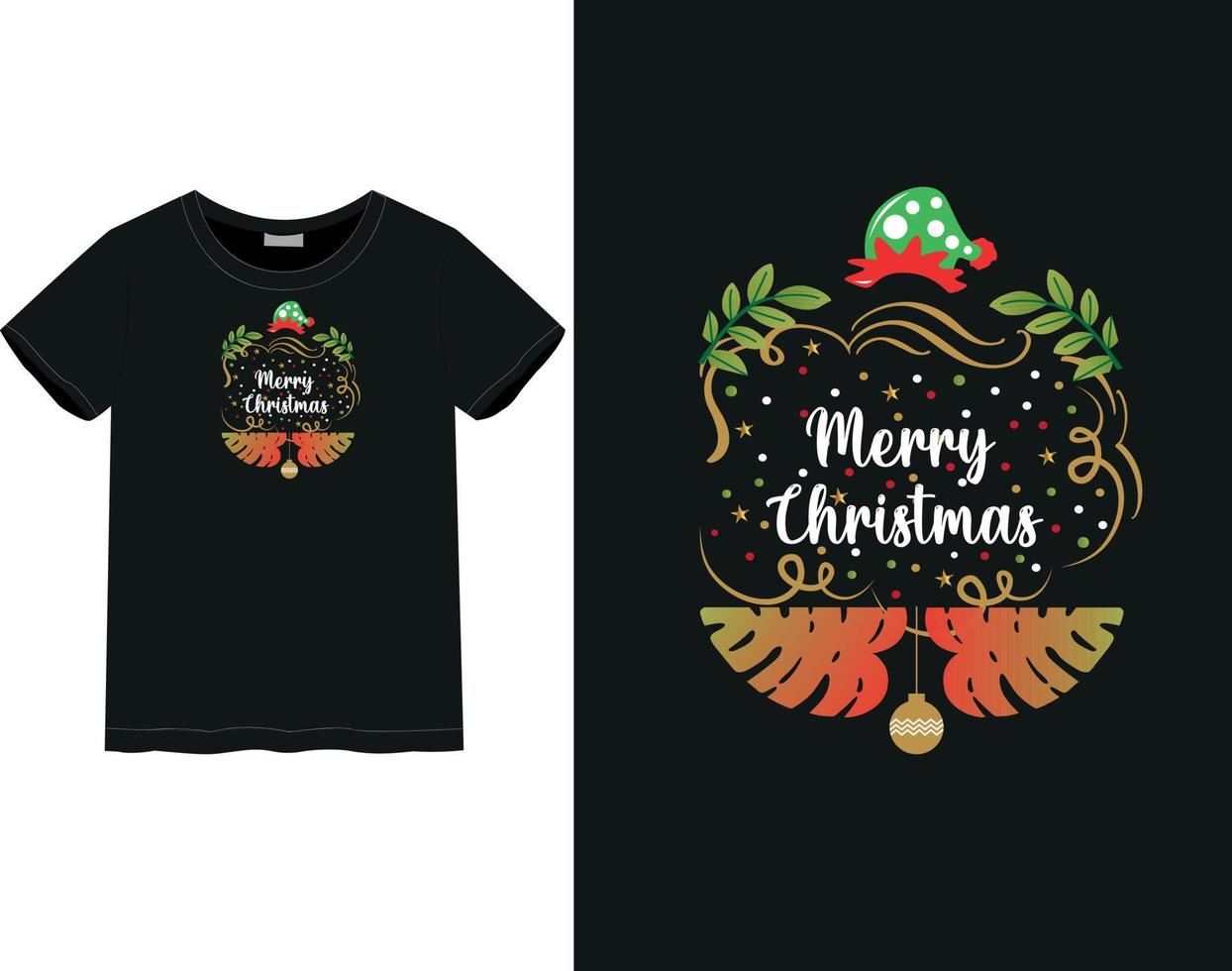 camiseta feliz navidad vector