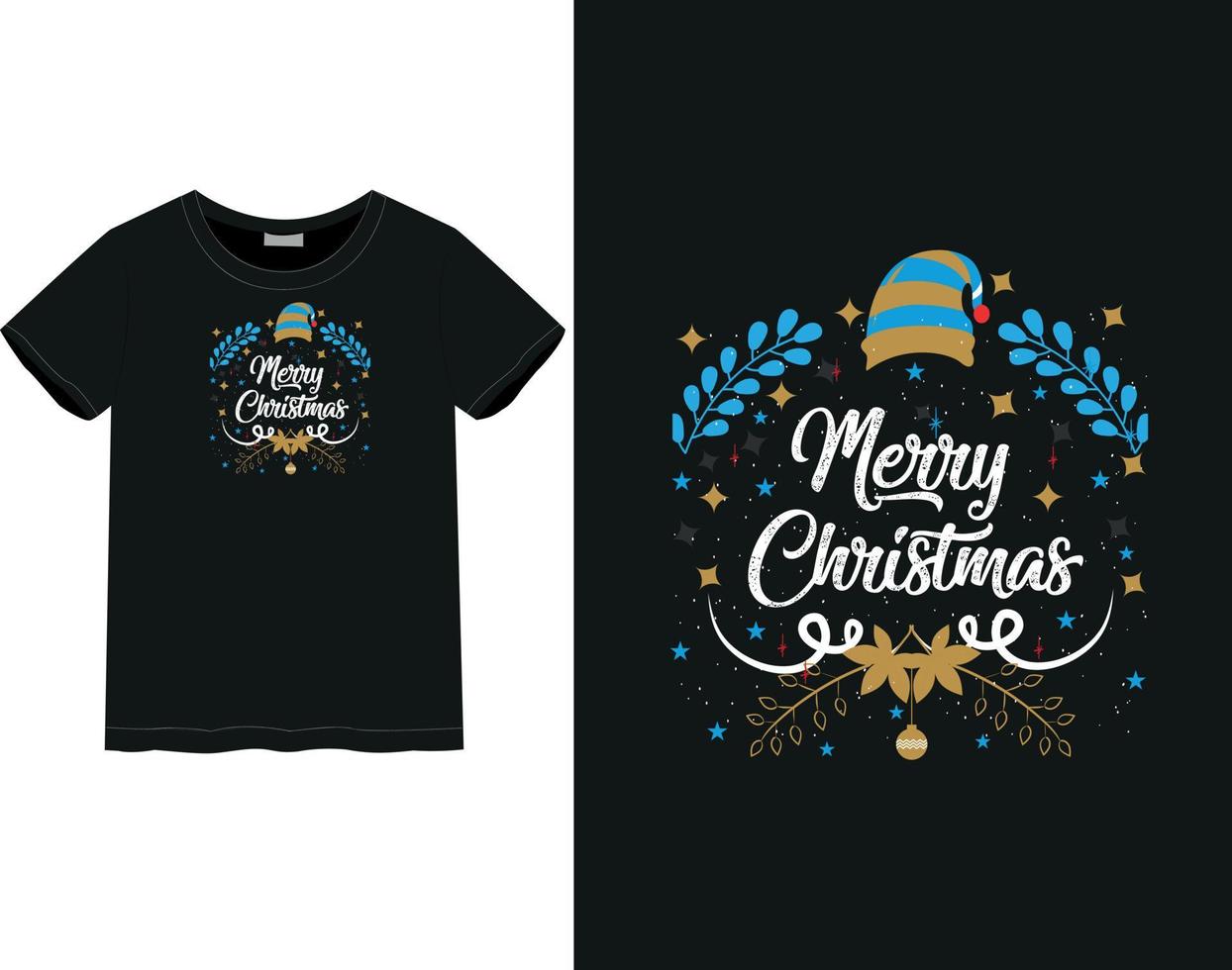 camiseta feliz navidad vector