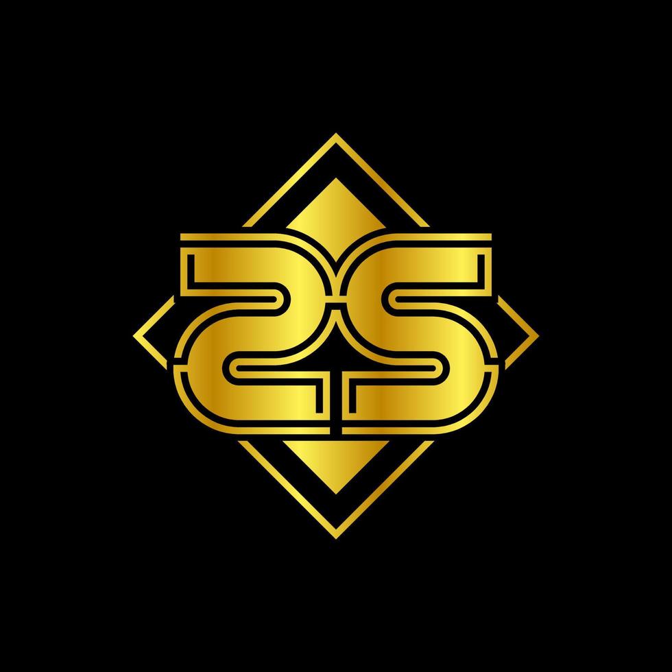 Letter SS Golden Mirror vector
