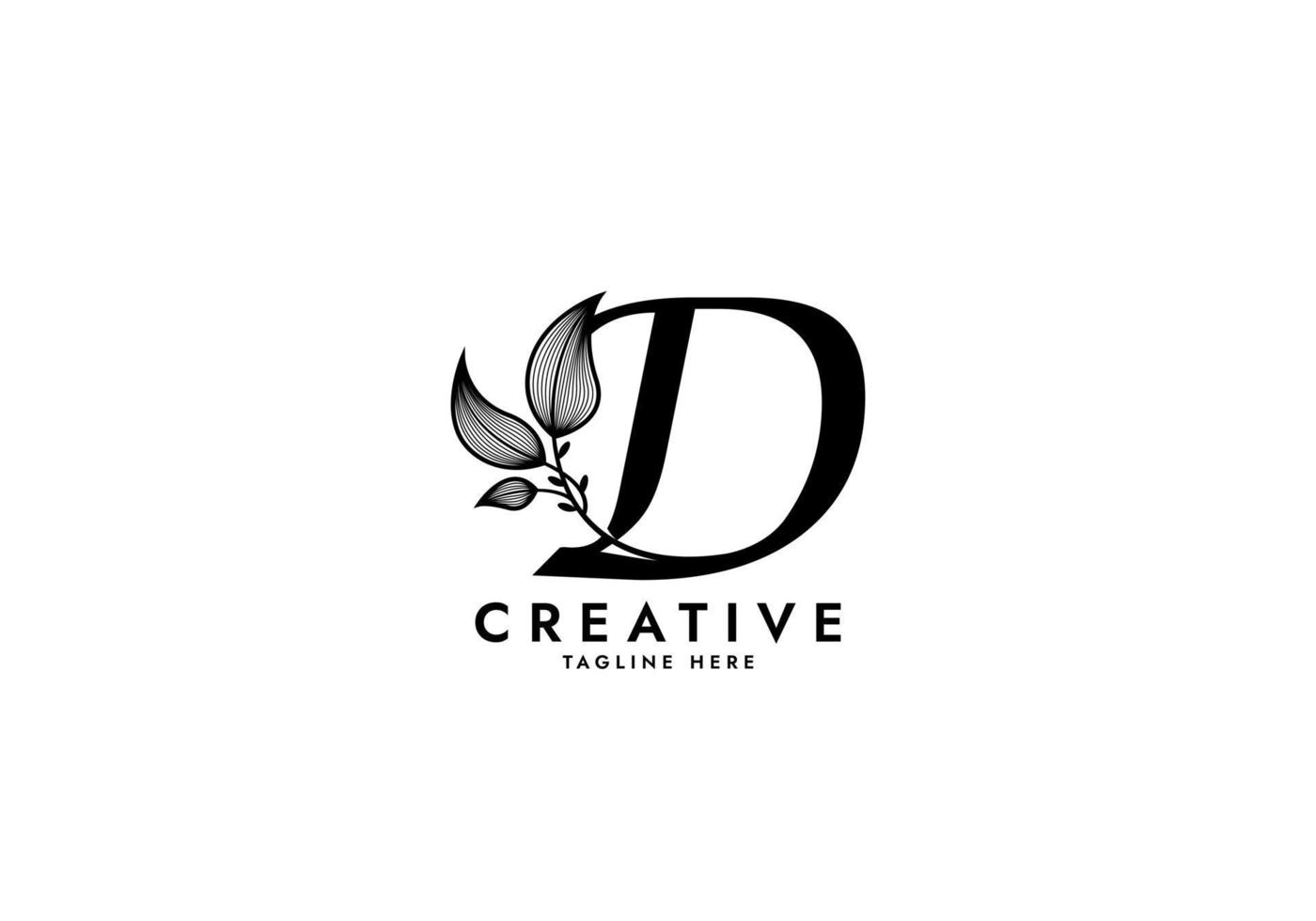 Letter D Linked Leaf Logo vector