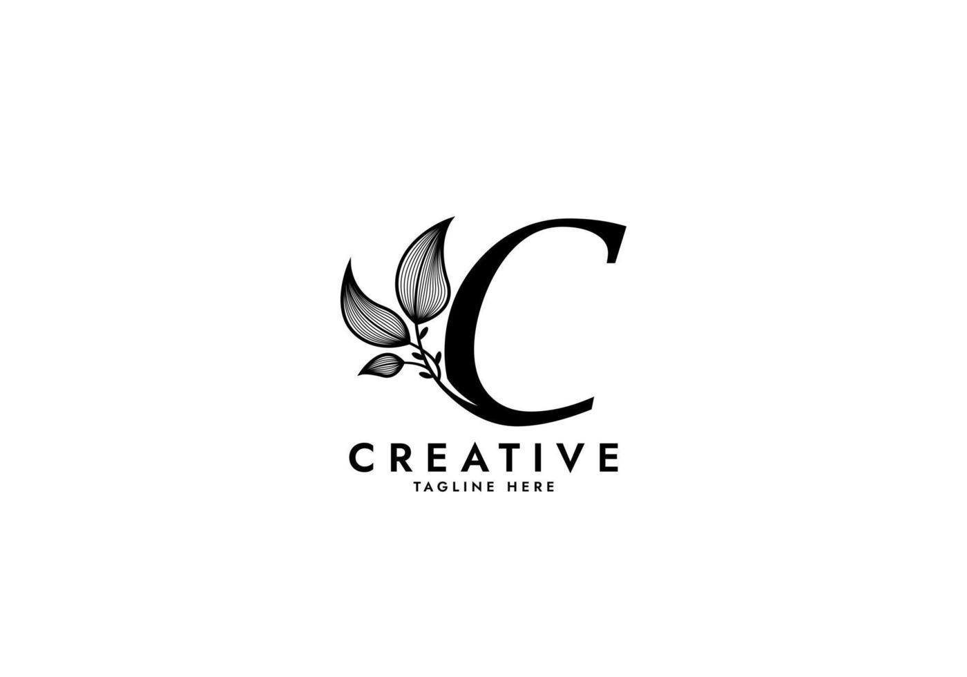 Letter C Linked Leaf Logo vector