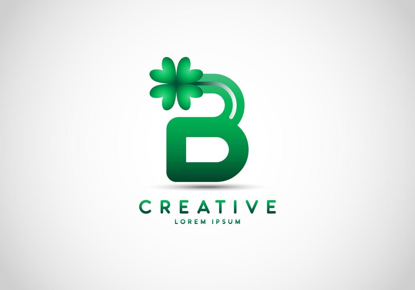 Initial Letter B Lucky Clover Logo vector