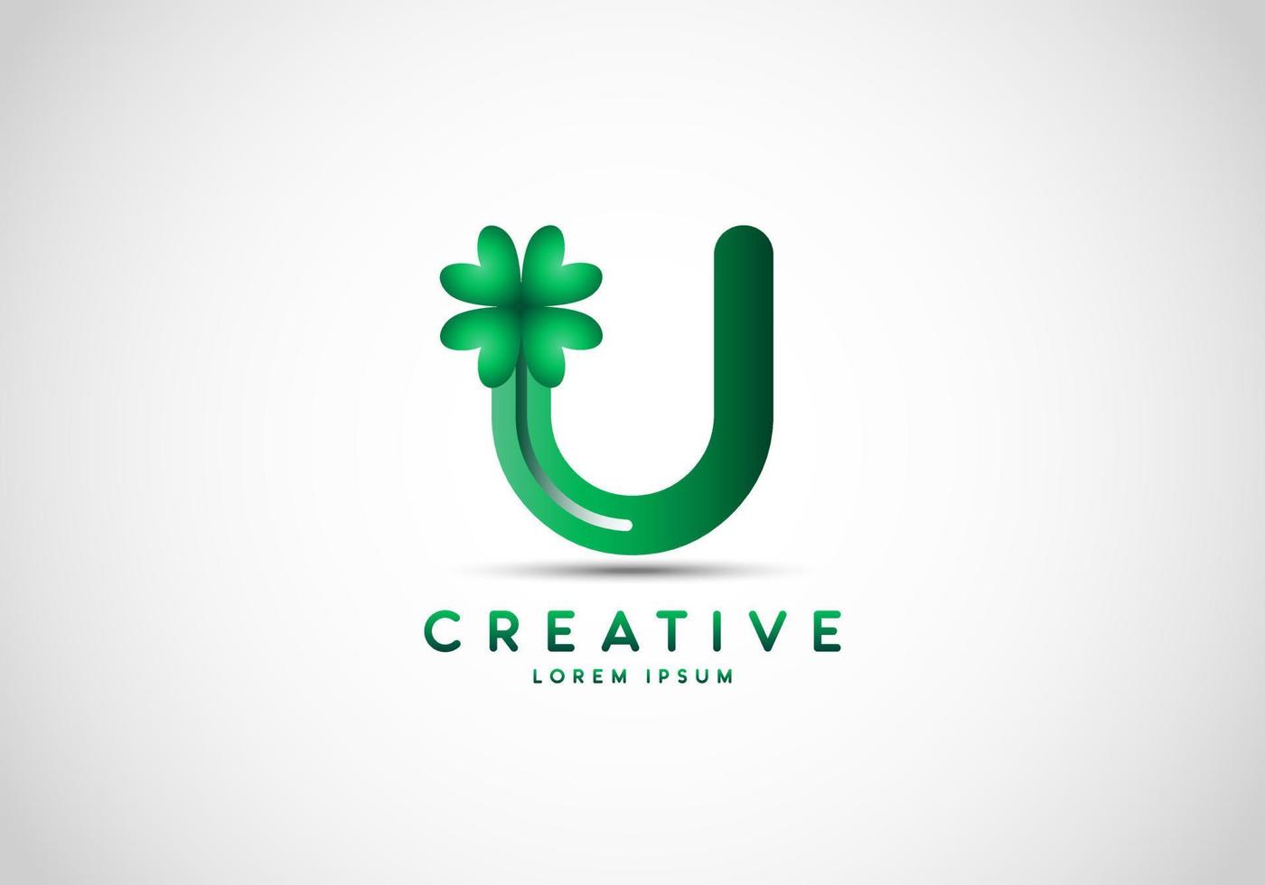 Initial Letter U Lucky Clover Logo vector