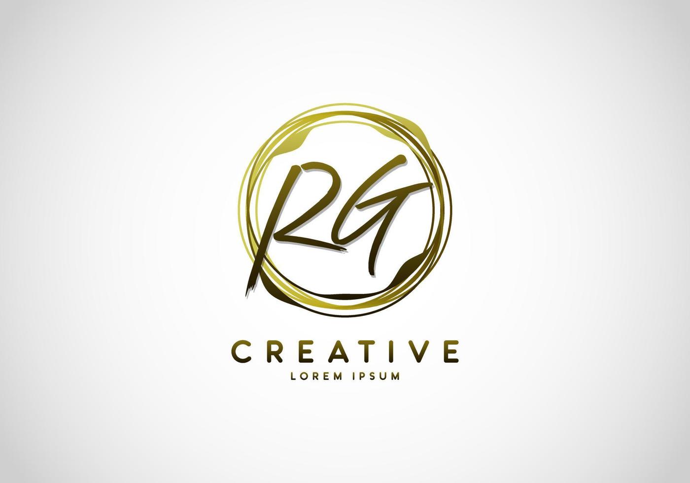Initial RG Letter Handwriting Stylish Signature Logo vector