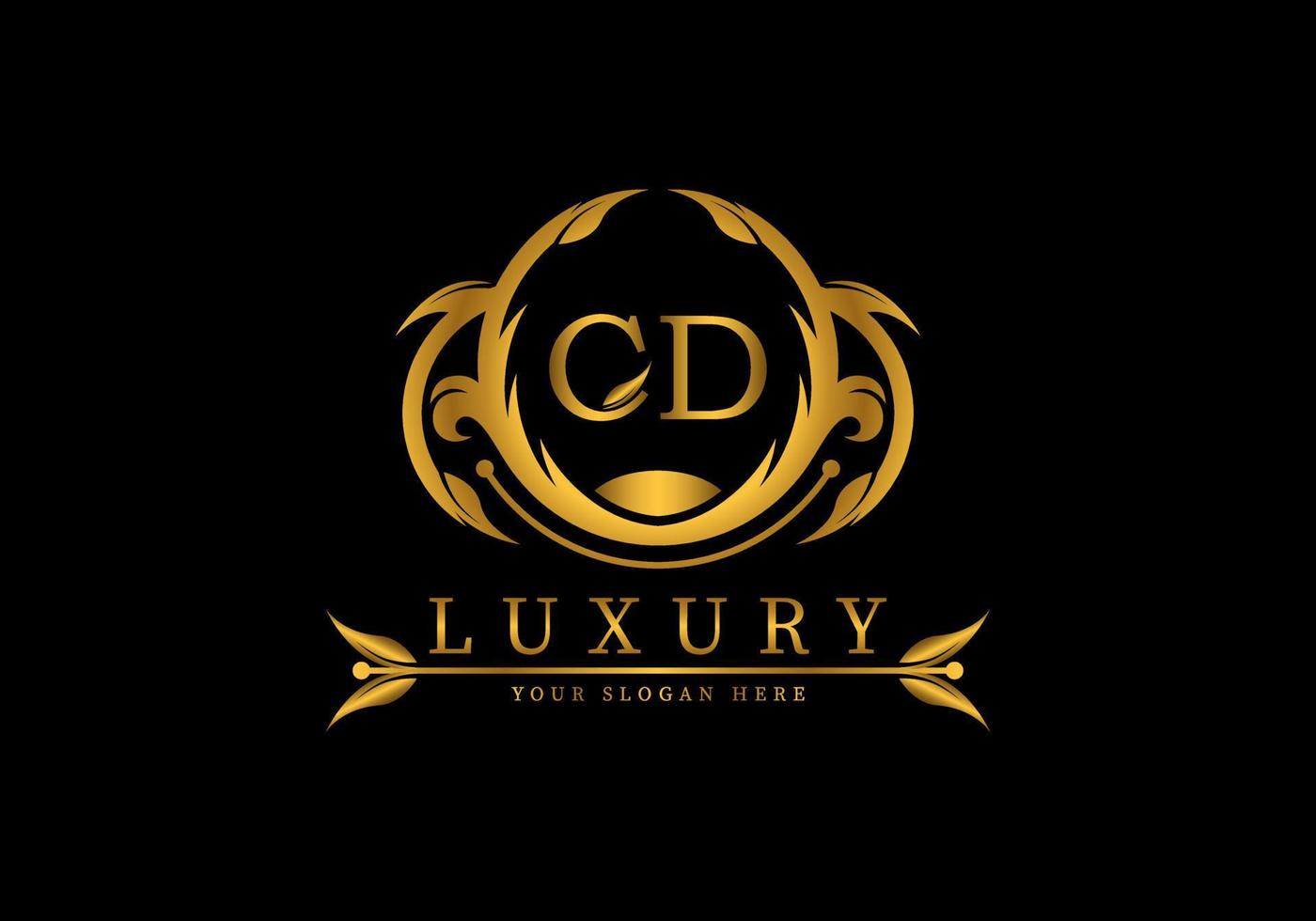 Initial CD Luxury Logo Template Decoration vector