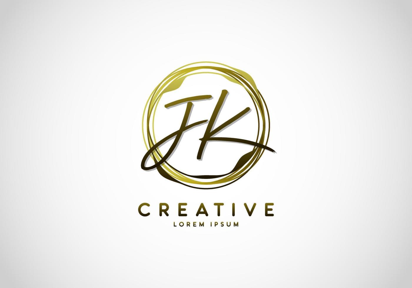 Initial JK Letter Handwriting Stylish Signature Logo vector