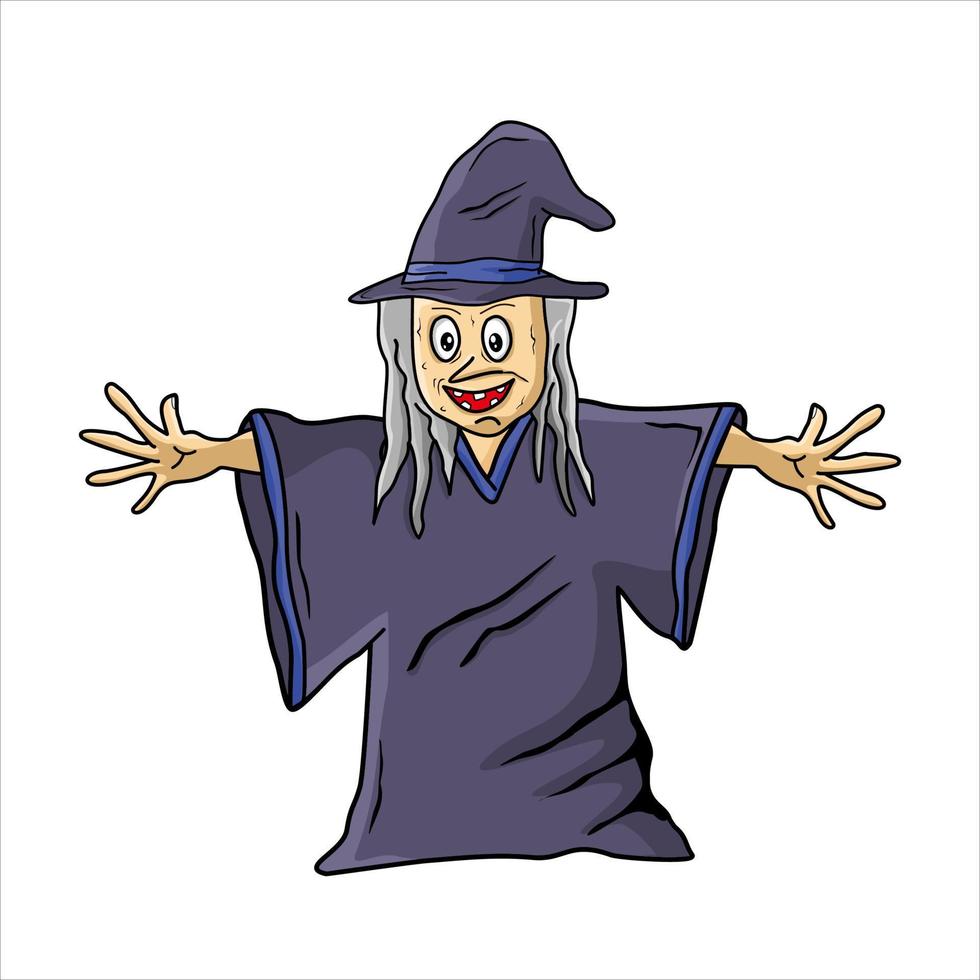 Evil witch halloween vector