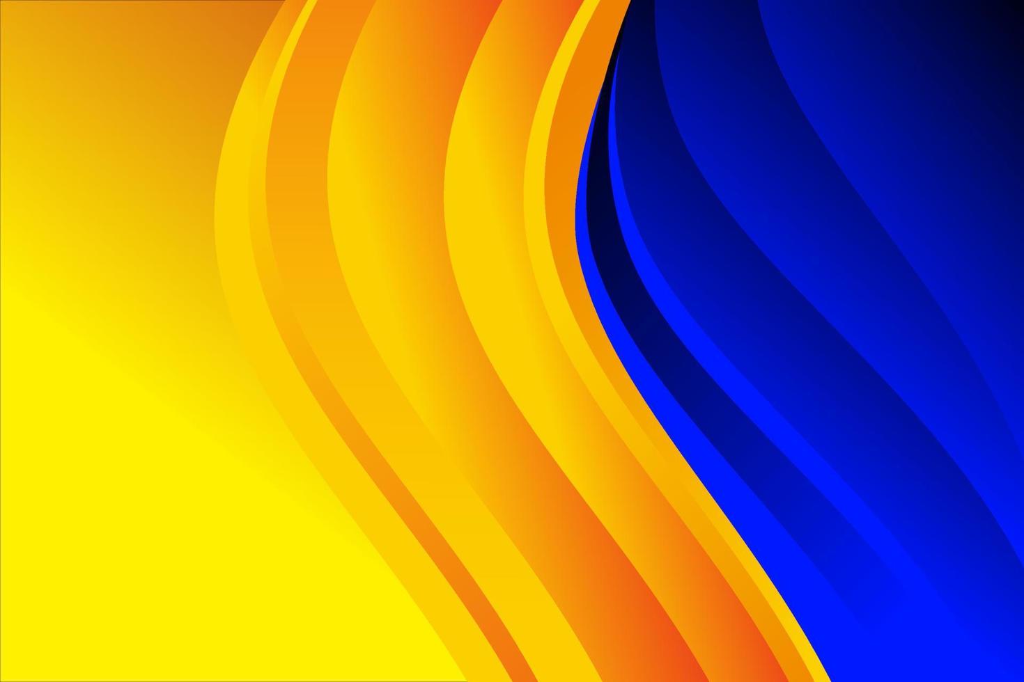 Blue yellow gradient wave abstract banner background vector