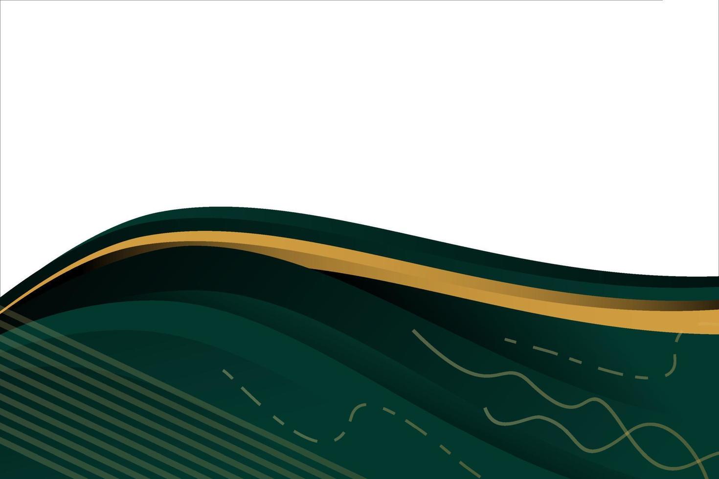 Green gold gradient wave abstract banner background vector